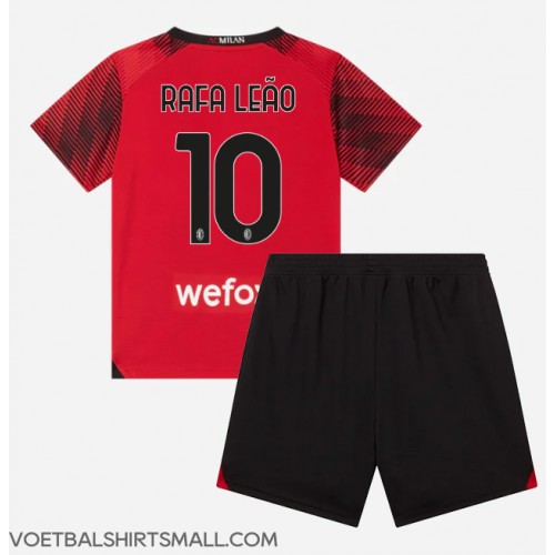 AC Milan Rafael Leao #10 Babykleding Thuisshirt Kinderen 2023-24 Korte Mouwen (+ korte broeken)